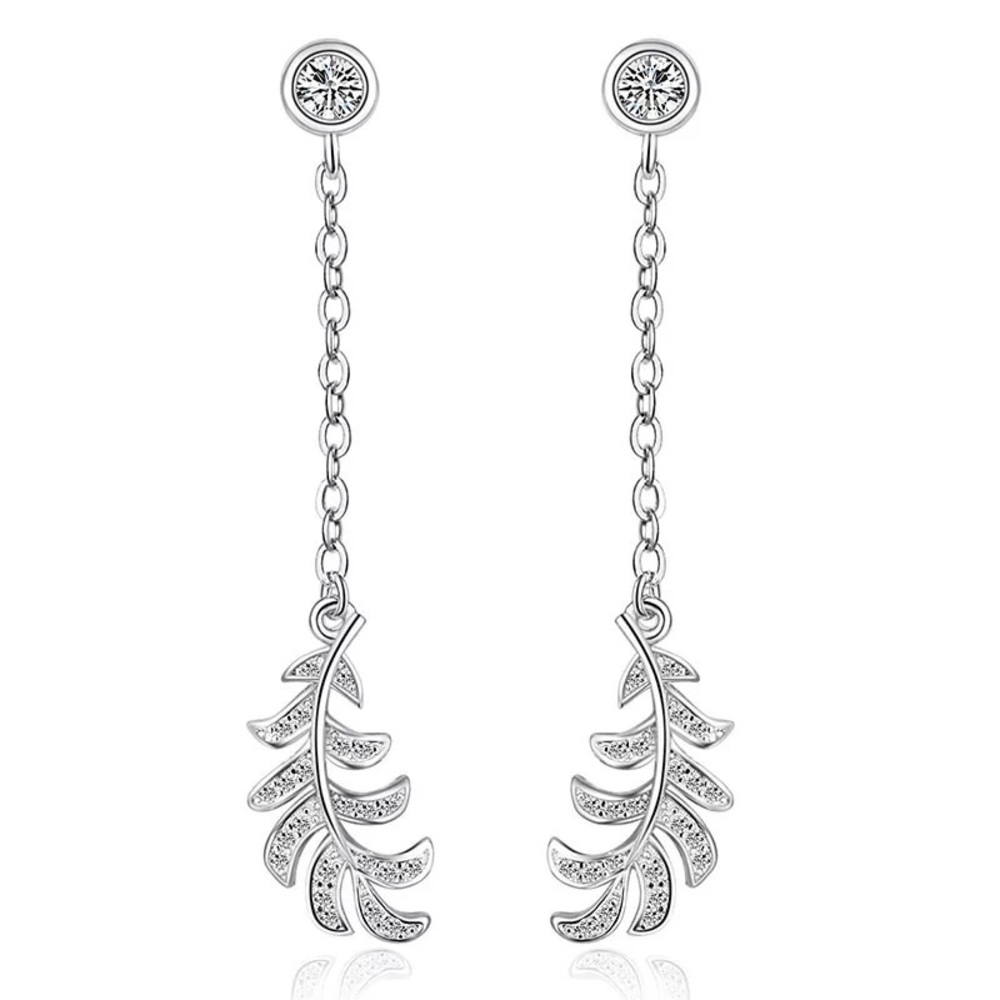 Sterling Silver Leaf Drop Earrings  🌺